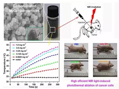 碳层包覆的氧化钼纳米颗粒作为红外光热治疗剂